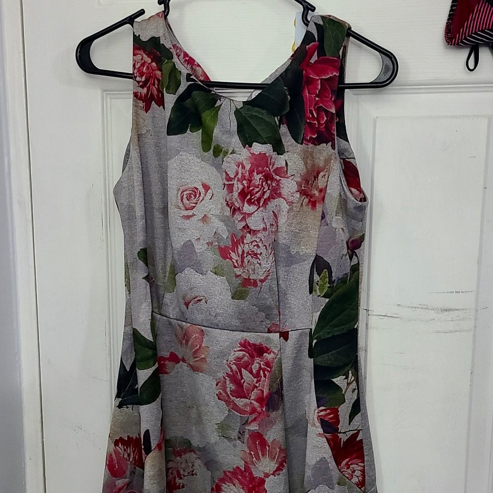 Calvin Klein Sleeveless Midi Dress Gray